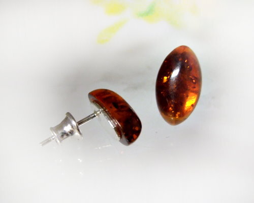 Bernstein ohrstecker silber - bernstein,
